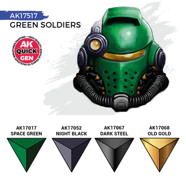 AK Interactive Quick Gen 17517 Green Soldiers Acrylic Paint Set