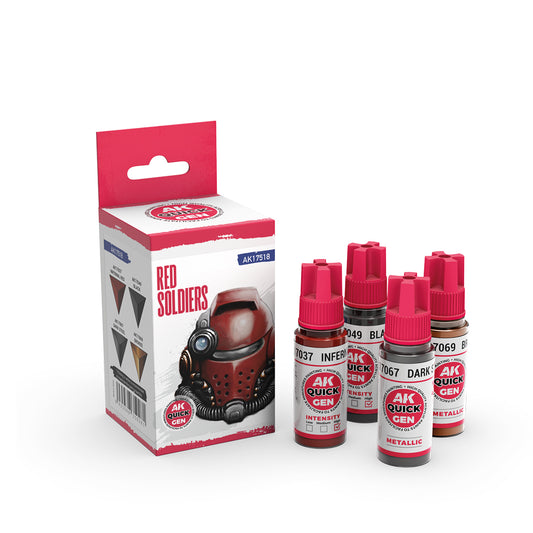 AK Interactive Quick Gen 17518 Red Soldiers Acrylic Paint Set