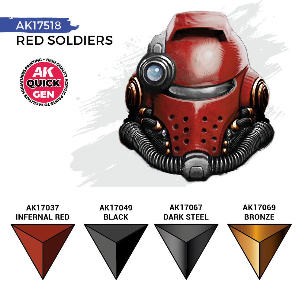 AK Interactive Quick Gen 17518 Red Soldiers Acrylic Paint Set
