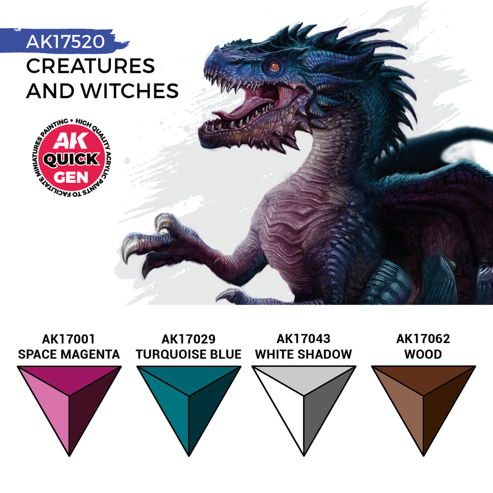 AK Interactive Quick Gen 17520 Creatures And Witches Acrylic Paint Set