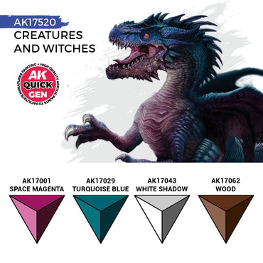 AK Interactive Quick Gen 17520 Creatures And Witches Acrylic Paint Set