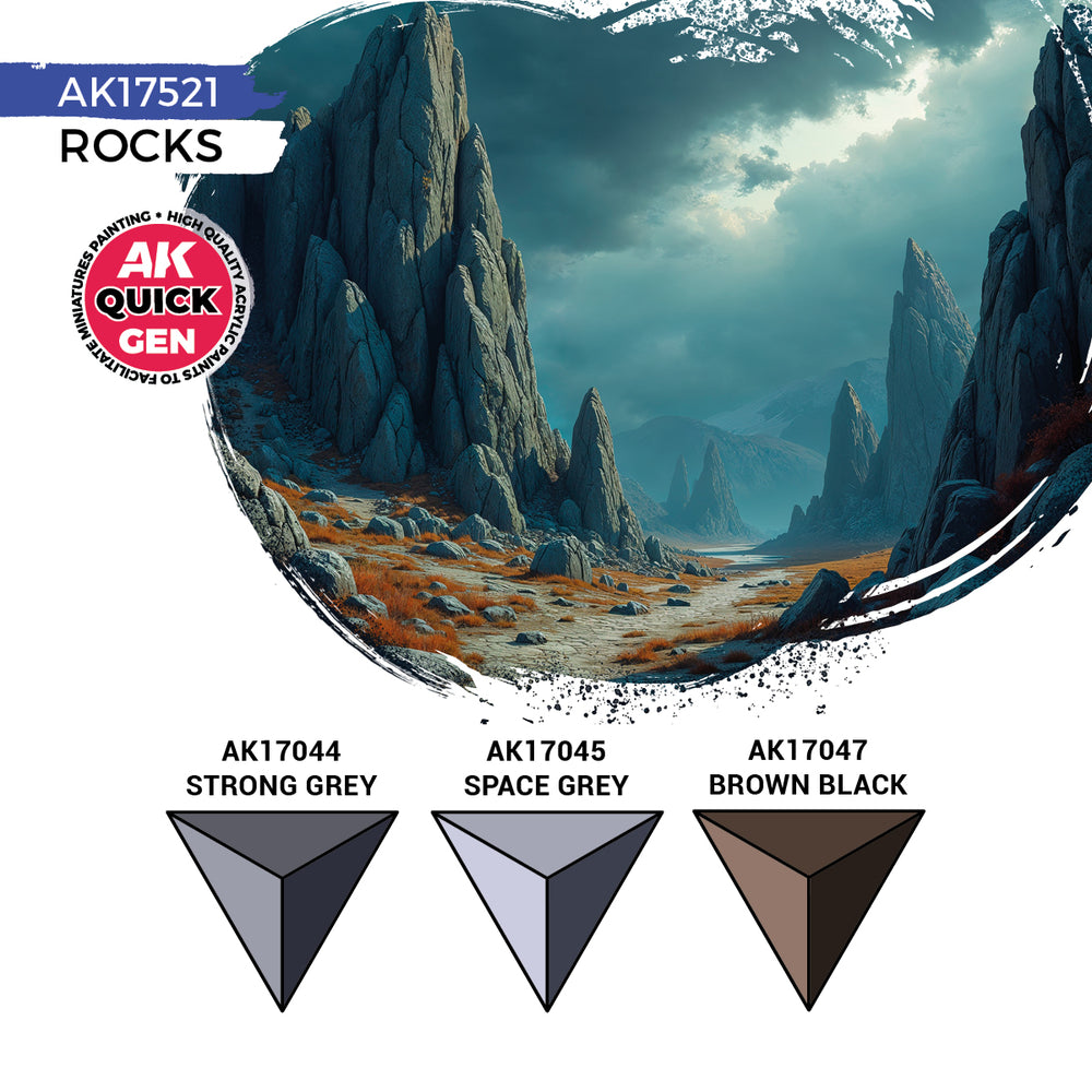 AK Interactive Quick Gen 17521 Rocks Acrylic Paint Set