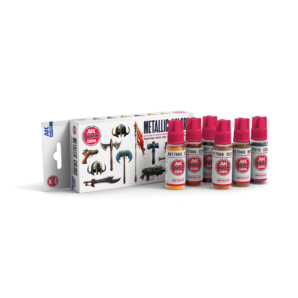 AK Interactive Quick Gen 17522 Metallics Acrylic Paint Set