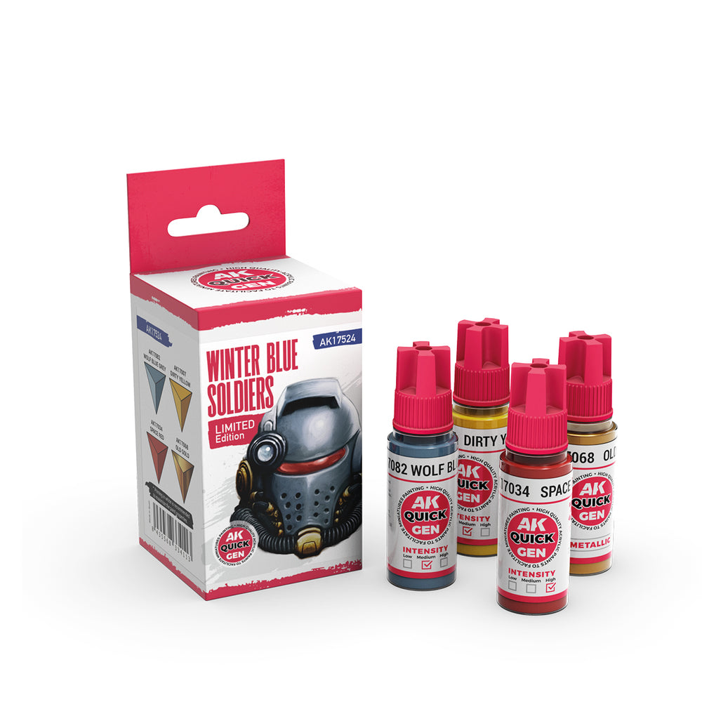 AK Interactive Quick Gen 17524 Winter Blue Soldiers Acrylic Paint Set