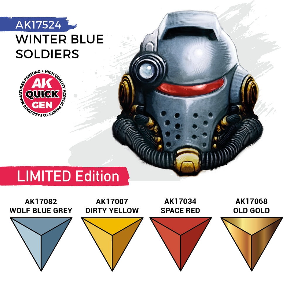 AK Interactive Quick Gen 17524 Winter Blue Soldiers Acrylic Paint Set