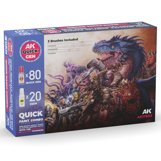 AK Interactive Quick Gen Paint Set 100 Colours Acrylic Paint Combo 17603