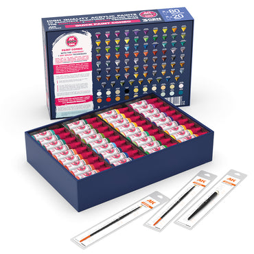 AK Interactive Quick Gen Paint Set 100 Colours Acrylic Paint Combo 17603