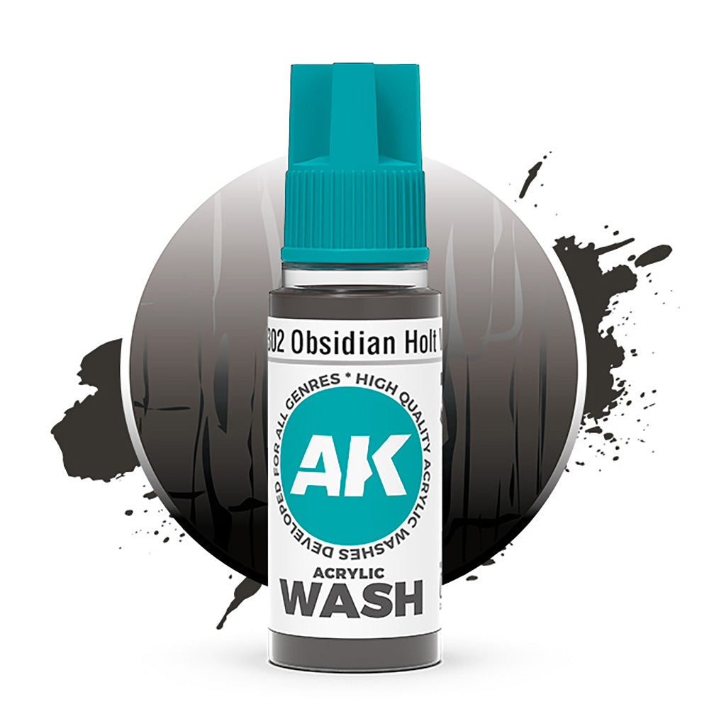 AK Interactive Obsidian Holt Wash Acrylic 18ml AK19302