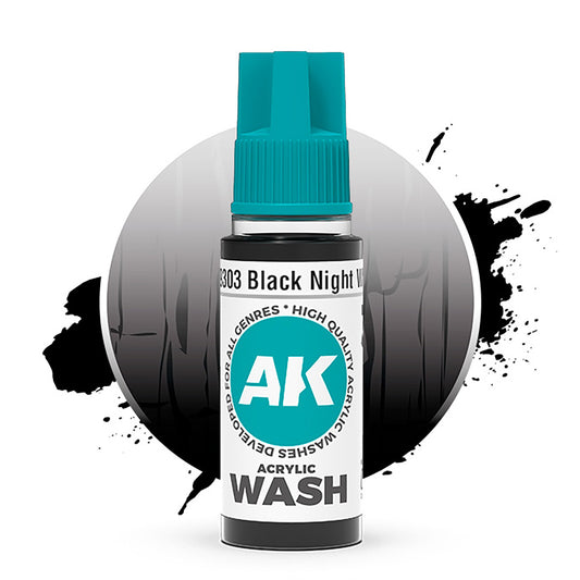 AK Interactive Black Night Wash Acrylic 18ml AK19303