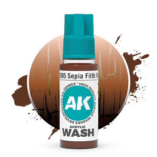 AK Interactive Sepia Filth Wash Acrylic 18ml AK19305