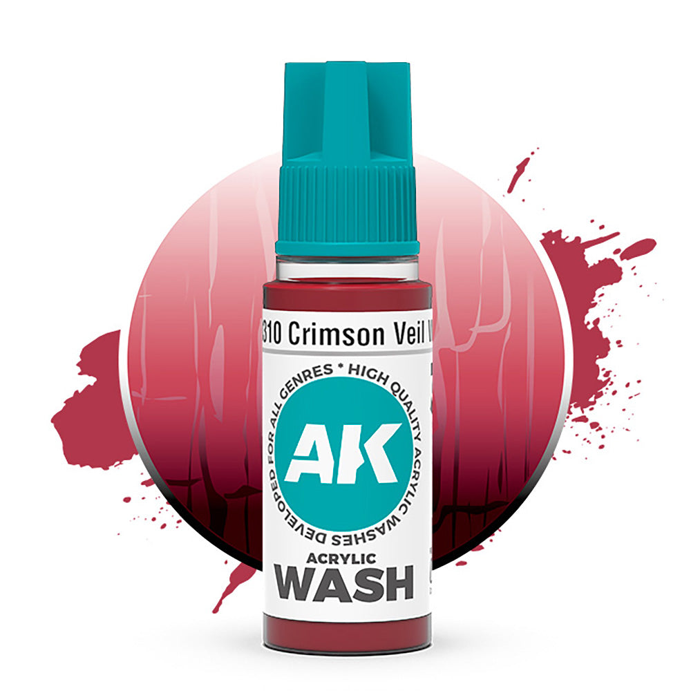 AK Interactive Crimson Veil Wash Acrylic 18ml AK19310