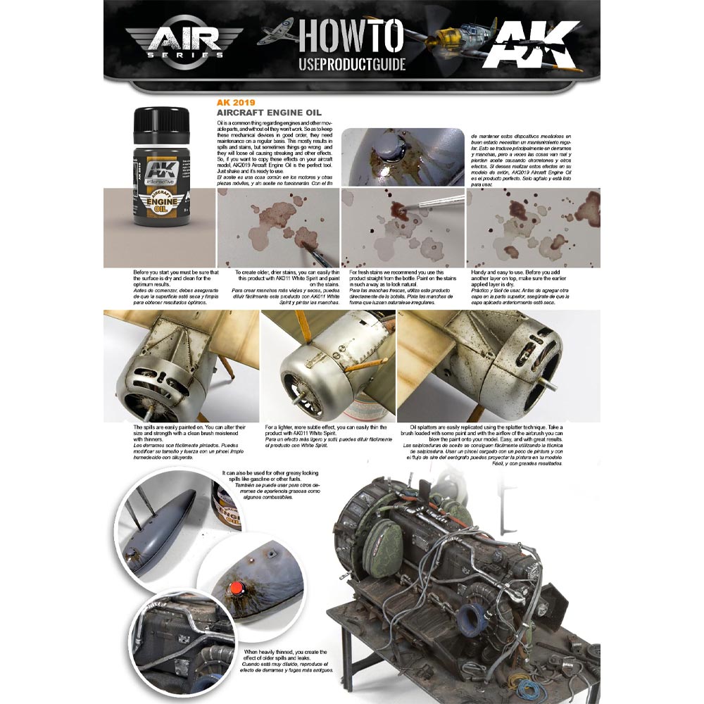 AK Interactive 2019 Aircraft Engine Oil Enamel Effect 35ml
