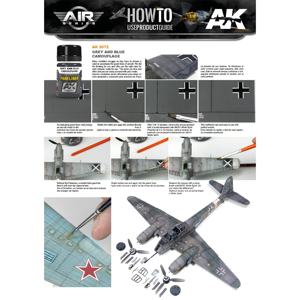 AK Interactive 2072 Grey/Blue Camouflage Paneliner Enamel 35ml