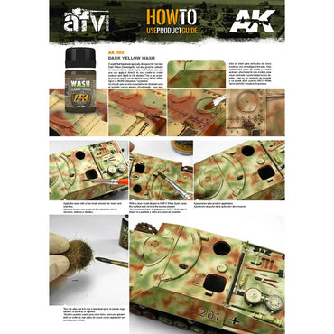 AK Interactive 300 Wash For Dark Yellow Vehicles 35ml Enamel Weathering