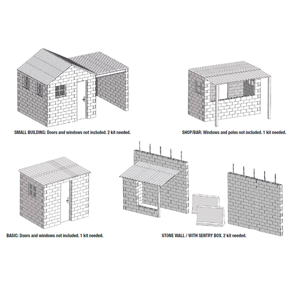 AK Interactive 35019 Concrete Blocks Kit w/Roof Plates for 1:35 Model Diorama