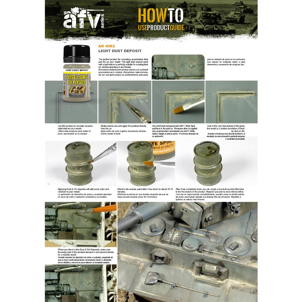 AK Interactive 4060 Dust & Dirt Deposits Weathering Set AK4061, AK4062, AK4063