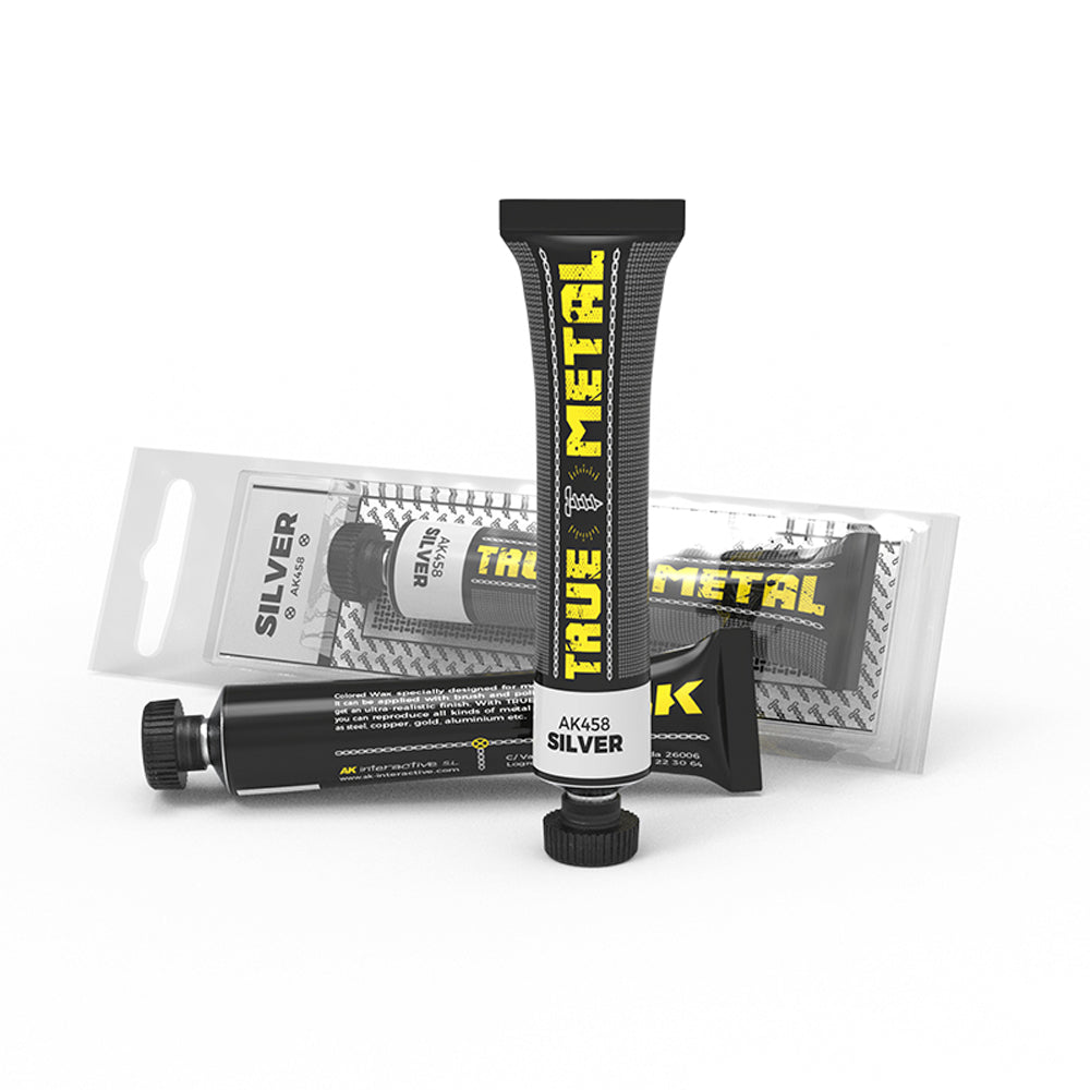 AK Interactive AK458 Silver True Metal Metallic Model Wax Paint