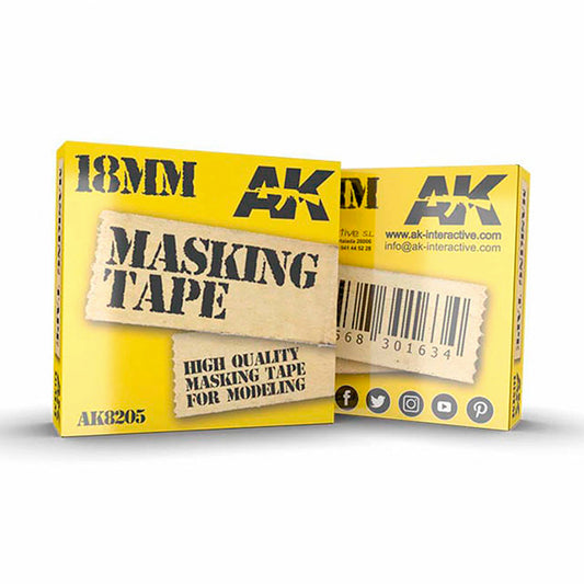 AK Interactive 8205 18mm Masking Tape for Model Kit Painting 20m Long