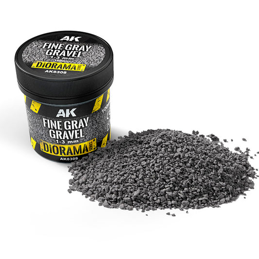 AK Interactive Fine Gray Gravel 1-3mm 100ml Diorama & Basing AK8308