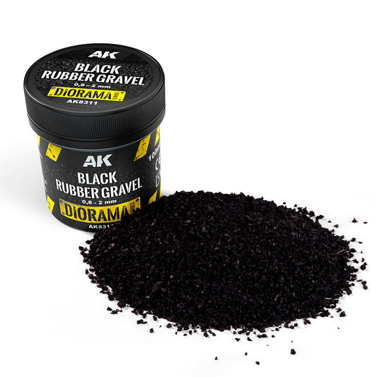 AK Interactive Black Rubber Gravel 0.8-2mm Diorama & Basing AK8311