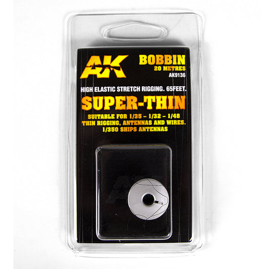AK Interactive 9136 Elastic Rigging Super-Thin 65ft 1:350 Ships/1:32 Rigging