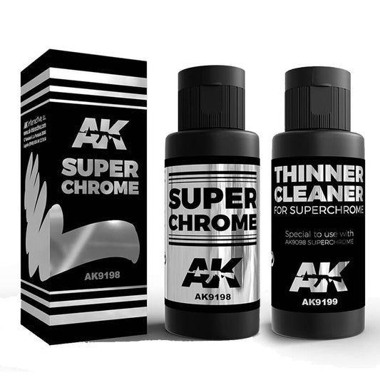 AK Interactive Super Chrome & Thinner/Cleaner Bundle Set