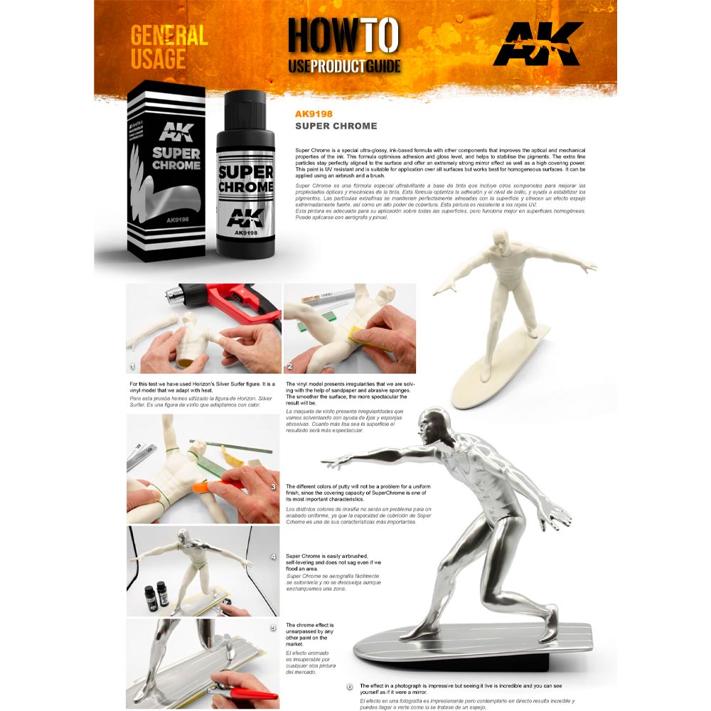 AK Interactive 9198 Super Chrome Paint 60ml Bottle