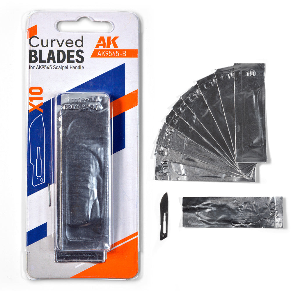 AK Interactive 9545-B Straight Blades for AK9545 Modelling Scalpel Knife 10pcs
