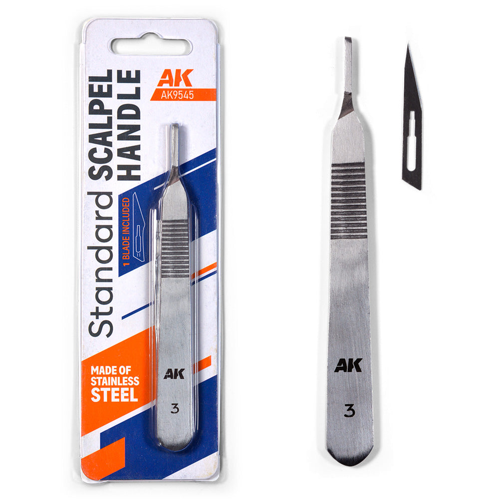 AK Interactive 9545 Standard Modelling Stainless Steel Scalpel Handle w/1 Blade