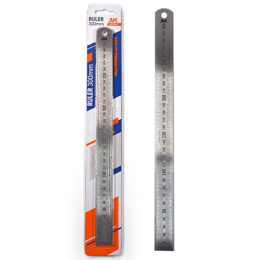 AK Interactive 9546 Stainless Steel Metal Ruler - 300mm/12"