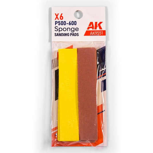 AK Interactive 9551 Sanding Sponges P500-600 6pcs
