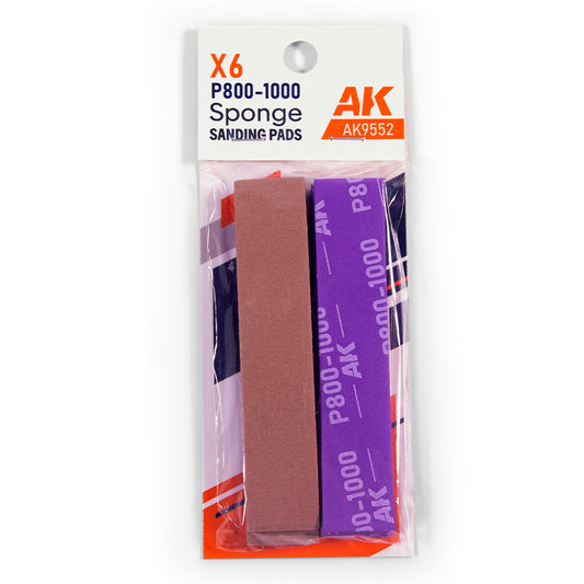 AK Interactive 9552 Sanding Sponges P800-1000 6pcs