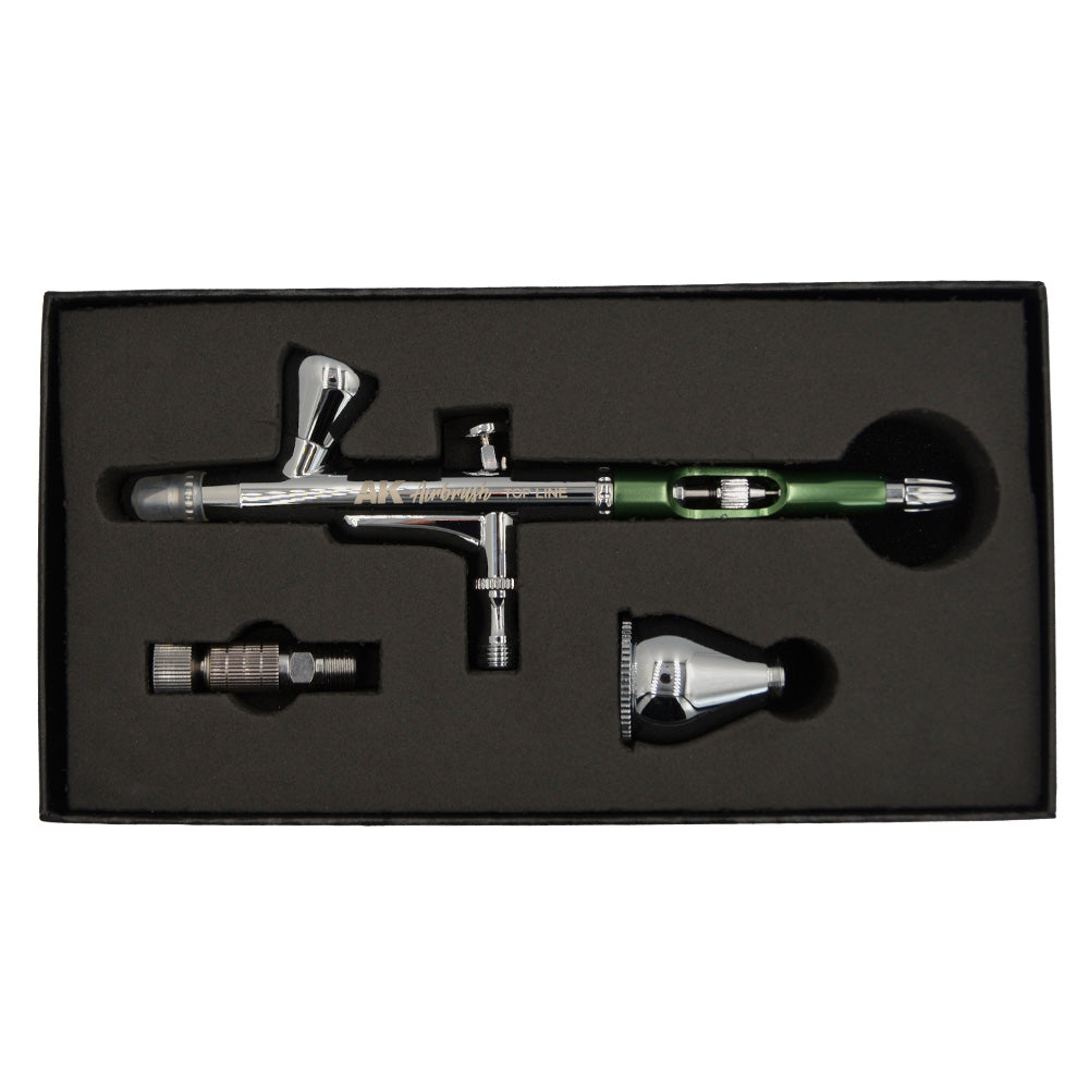 AK Interactive 9600 Airbrush 0.3mm Top Line Dual-Action w/2 Fluid Cups