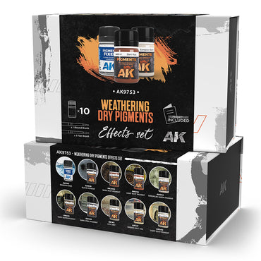 AK Interactive 9753 Weathering Dry Pigments Effects Set