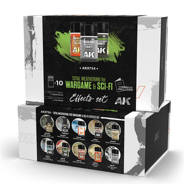 AK Interactive 9754 Total Weathering for Wargame & Sci-Fi Effects Set