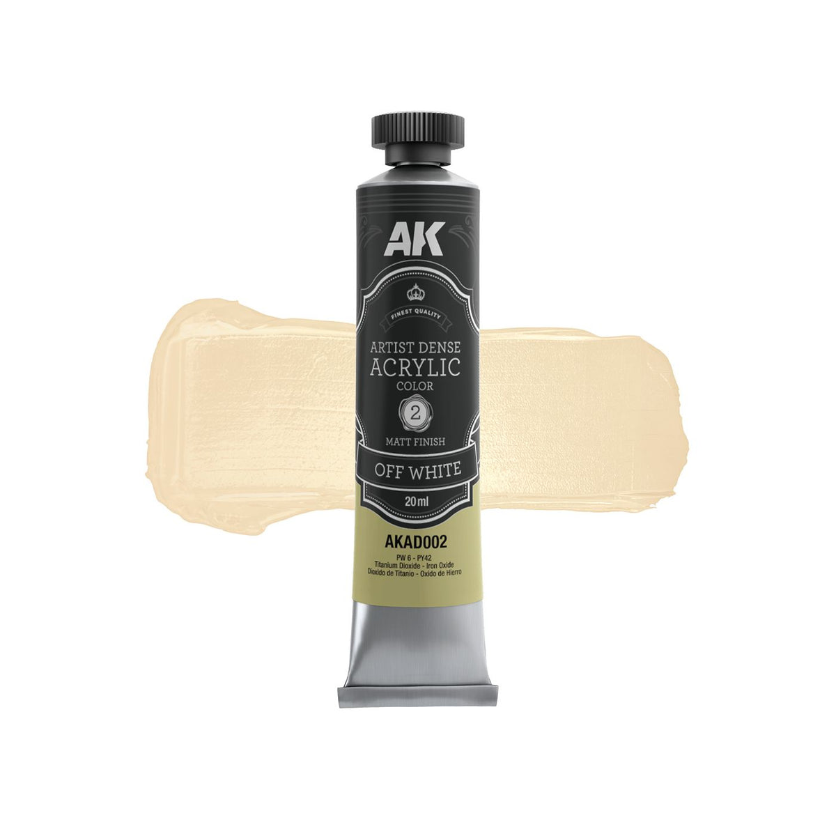 AK Interactive AD101 Artist Dense Acrylic Colour Paint Set - Black & White - image 3