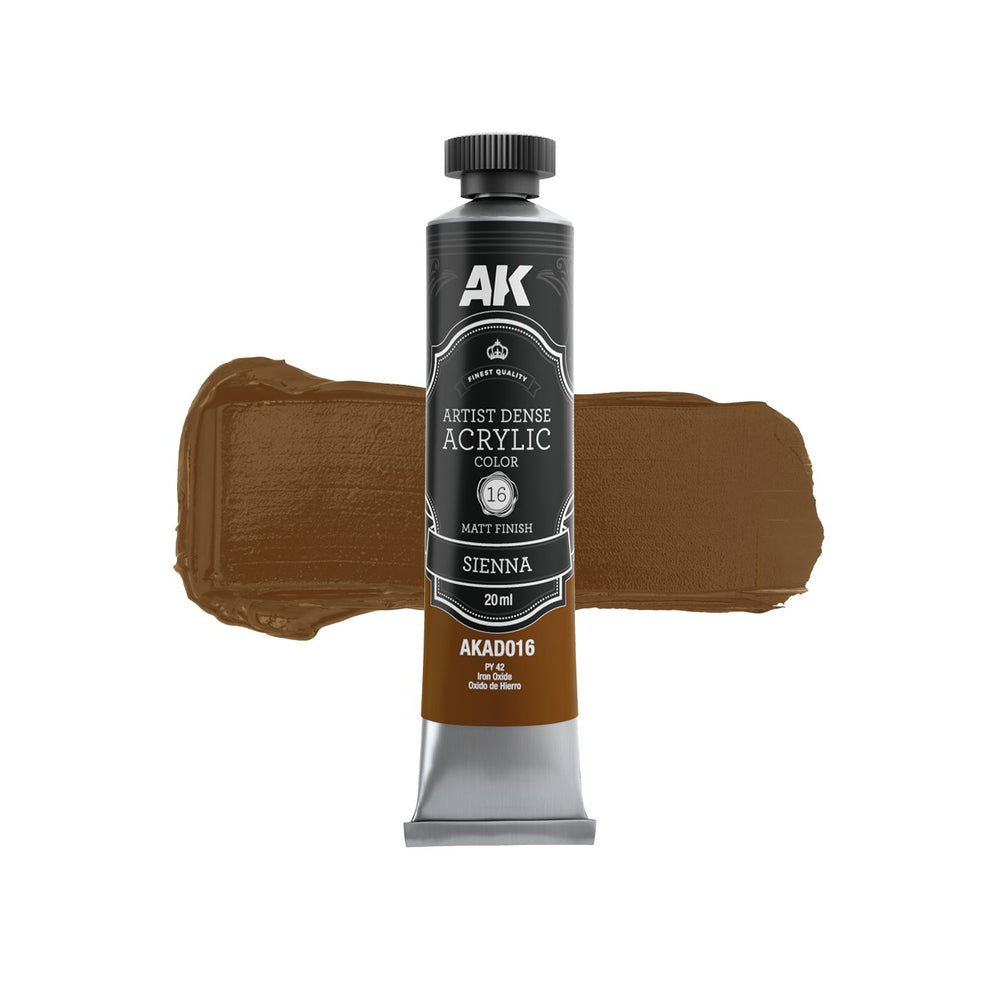 AK Interactive AD101 Artist Dense Acrylic Colour Paint Set - Black & White