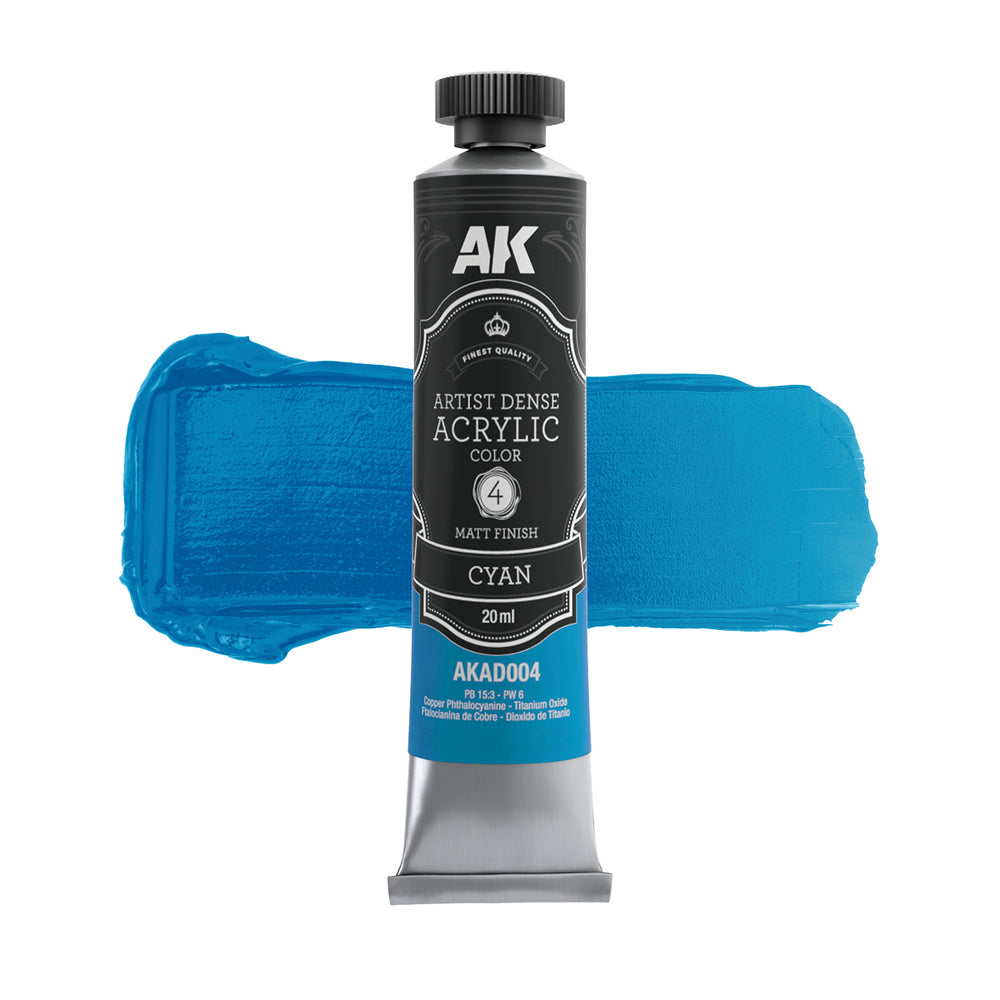 AK Interactive AD102 Artist Dense Acrylic Colour Paint Set - Primary & Secondary