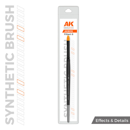 AK Interactive AKB016 Synthetic Paint Brush - Filbert 6