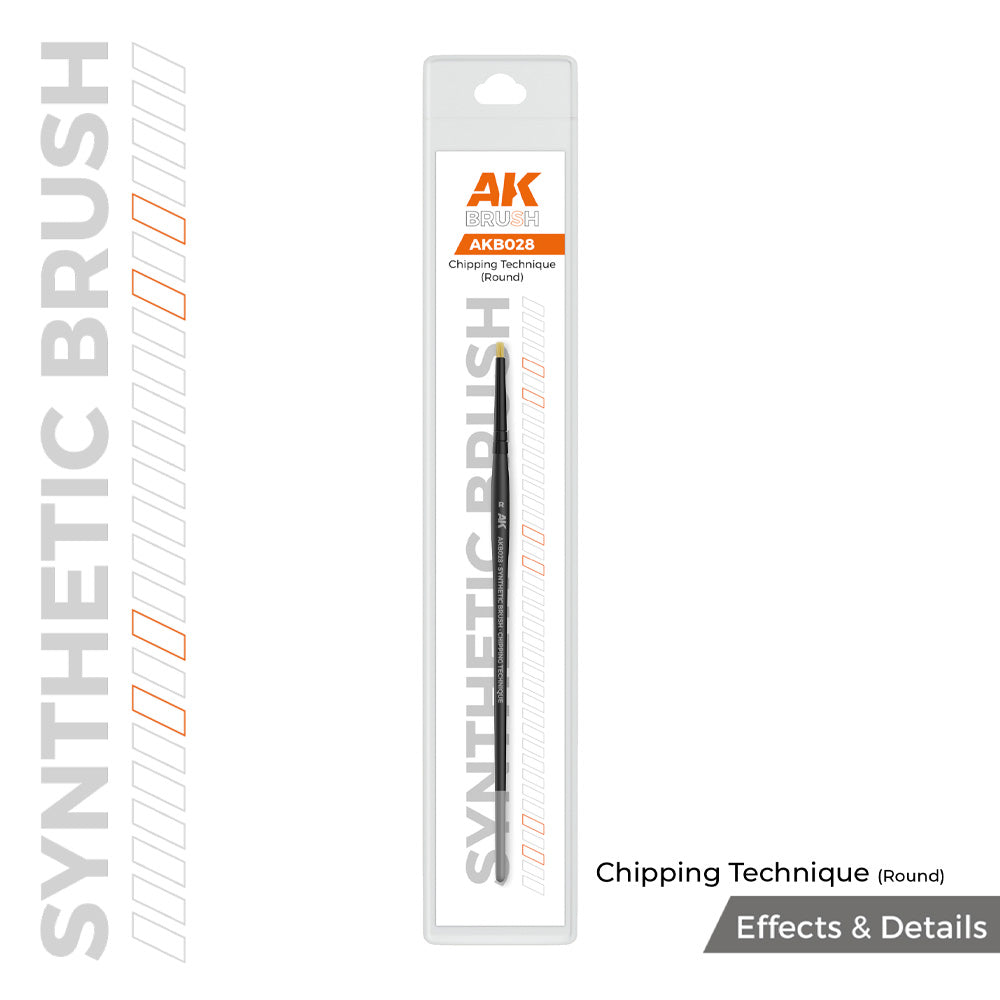 AK Interactive B028 Chipping Technique (Round) Synthetic Brush