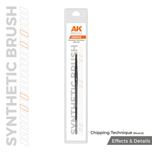 AK Interactive B028 Chipping Technique (Round) Synthetic Brush