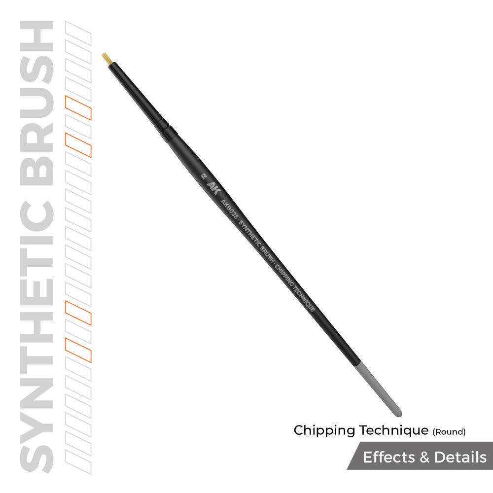 AK Interactive B028 Chipping Technique (Round) Synthetic Brush