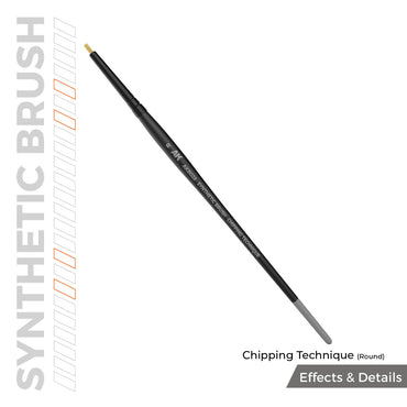 AK Interactive B028 Chipping Technique (Round) Synthetic Brush