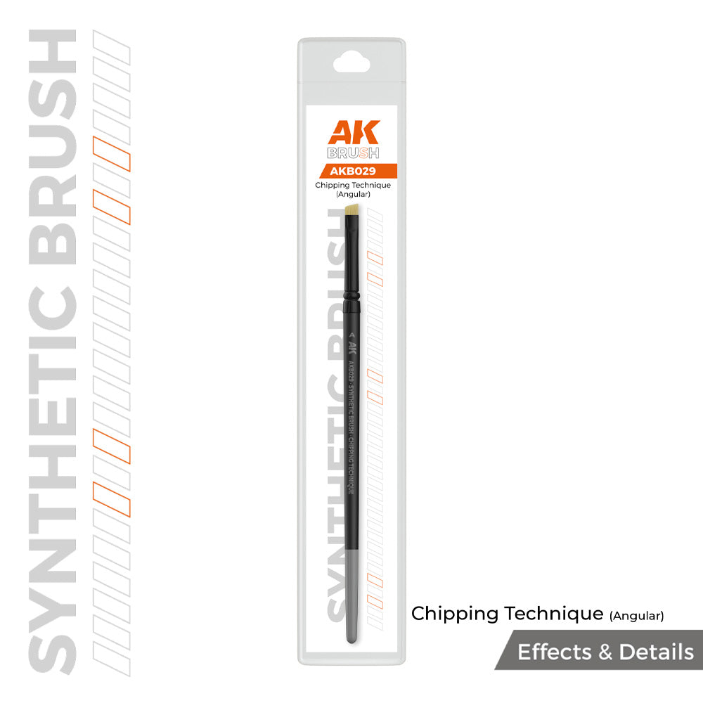 AK Interactive B029 Chipping Technique (Angular) Synthetic Brush