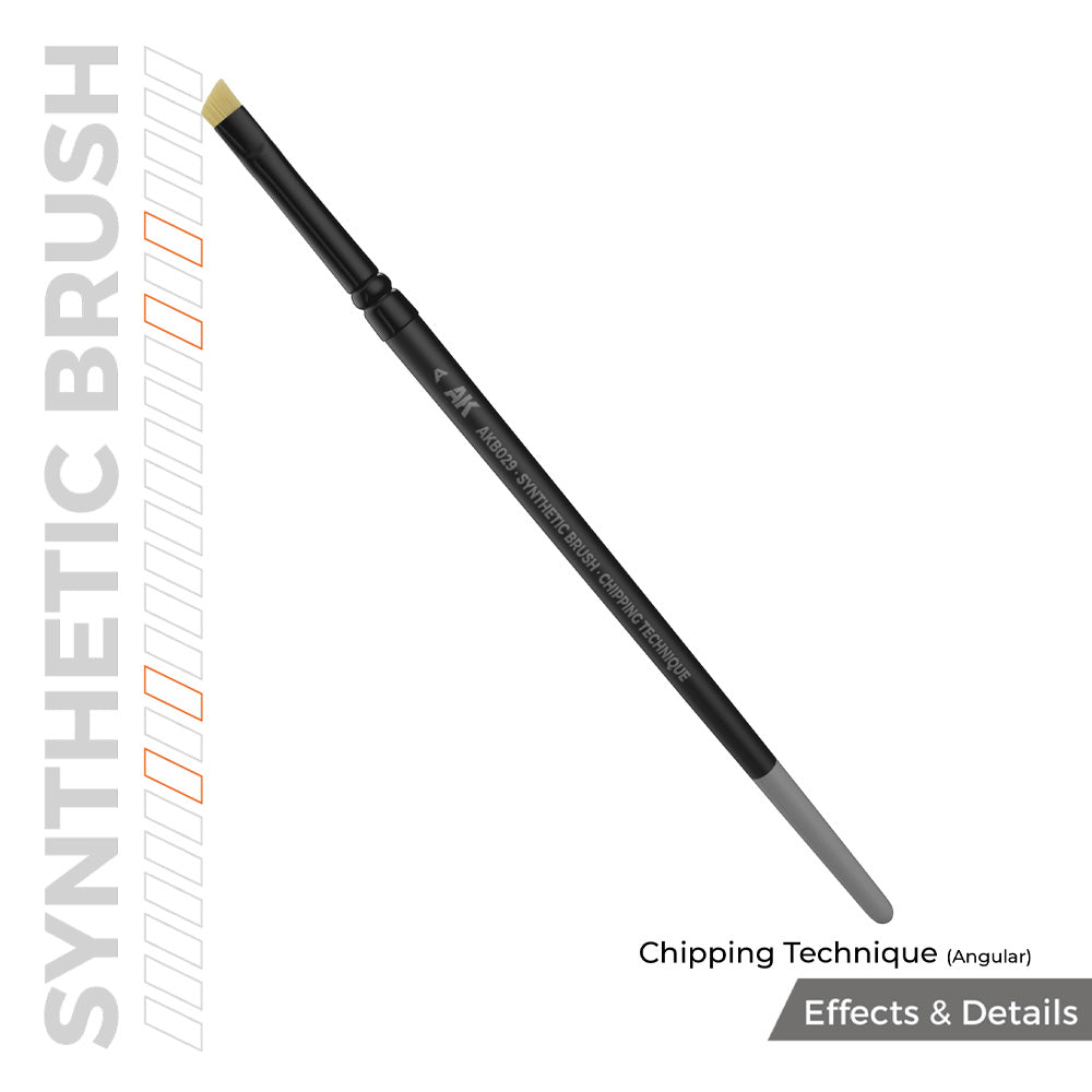 AK Interactive B029 Chipping Technique (Angular) Synthetic Brush
