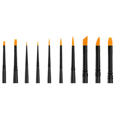 AK Interactive B110 Synthetic Paint Brush Set (10pcs) in Cloth Case