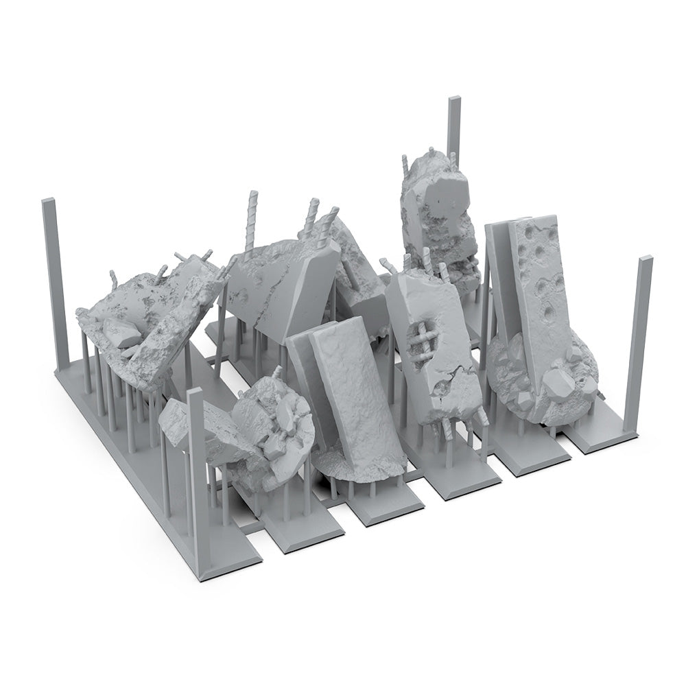 AK Interactive Concrete Ruins Diorama & Basing Bits AKBIT0023