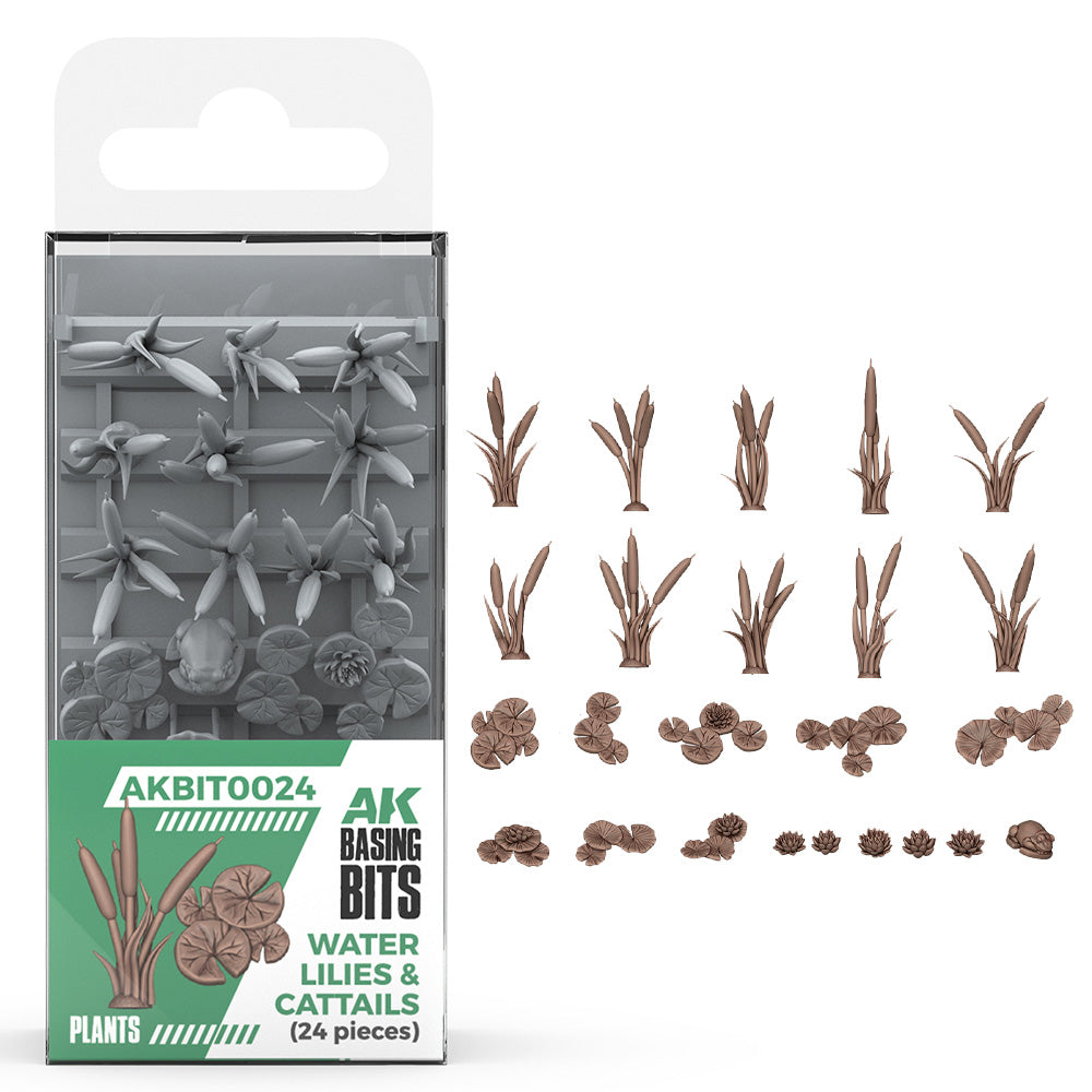 AK Interactive Water Lilies & Cattails Diorama & Basing Bits AKBIT0024