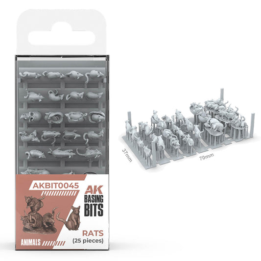 AK Interactive Rats Diorama & Basing Bits - 25 pieces BIT0045