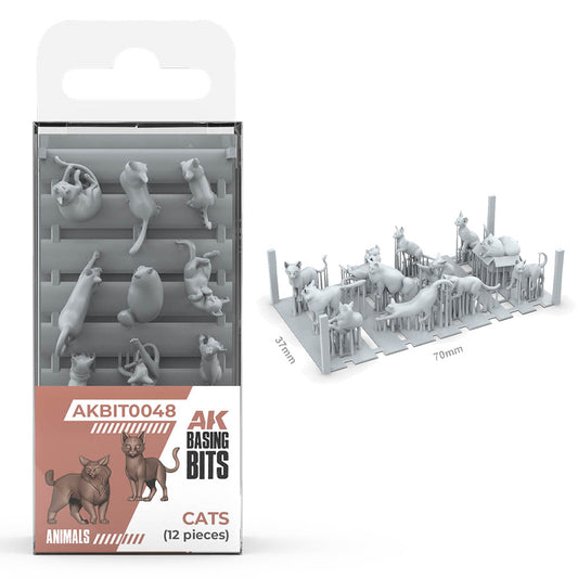 AK Interactive Cats Diorama & Basing Bits - 12 pieces BIT0048